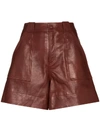 Ganni High-waisted Shorts In Red