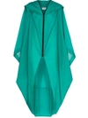 Issey Miyake Air Long Oversized Cape In Green