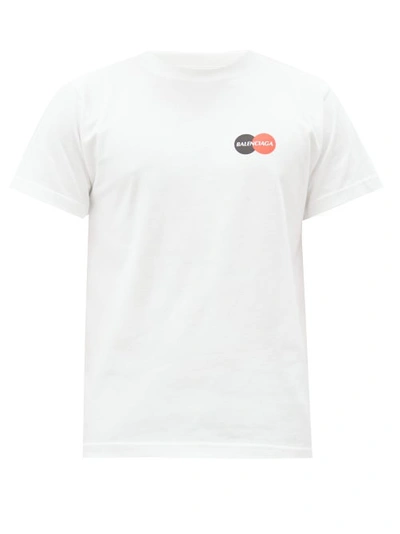 Balenciaga Slim-fit Logo-print Cotton-jersey T-shirt In White