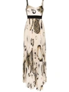 Silvia Tcherassi Zenú Circle Print Maxi Dress In Neutrals