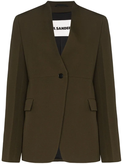 Jil Sander Malcom Wool-blend Blazer In Green