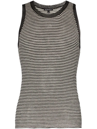 Ann Demeulemeester Stripe Wool Tank Top In Black