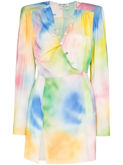 Attico Lauren Tie-dye Mini Dress In White