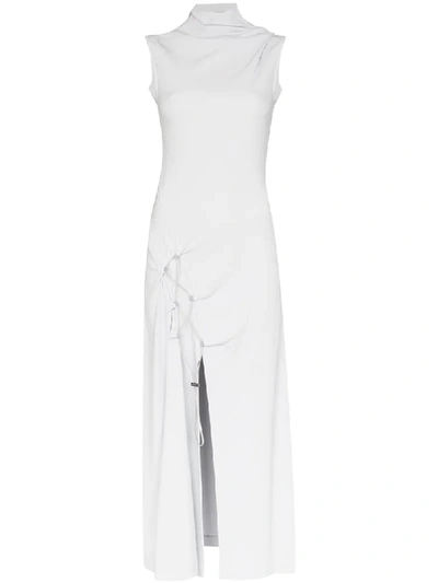 Off-white Dna Lace-up Midi Dress In Grey