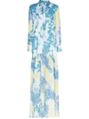 All Things Mochi Alona Floral Print Maxi Dress In Blue