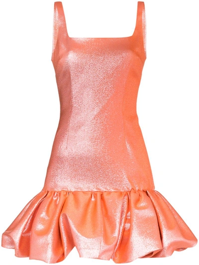 Area Fitted Bubble Hem Dress In Pink