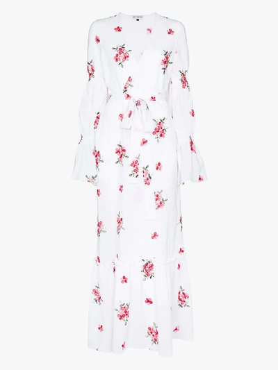 Masterpeace Floral-print Wrap Maxi Dress In White