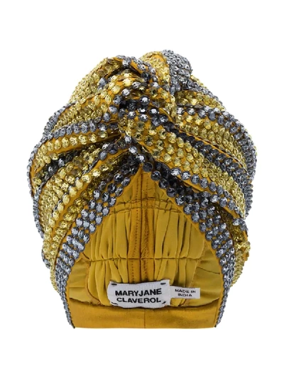 Mary Jane Claverol Dominique Sequinned Turban In Grey