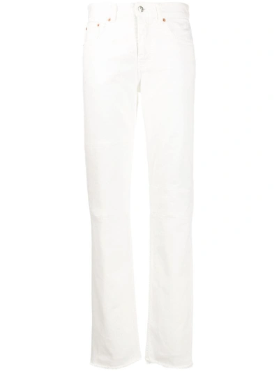 Mm6 Maison Margiela High-waist Straight-leg Jeans In White