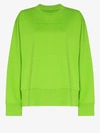 Mm6 Maison Margiela Embroidered Logo Cutout Cotton Sweater In Green