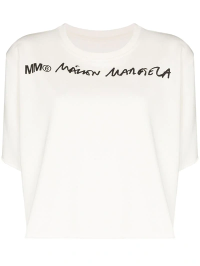 Mm6 Maison Margiela Printed Logo T-shirt In White
