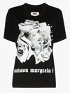 Mm6 Maison Margiela T-shirt Mit Rosen-print In Black