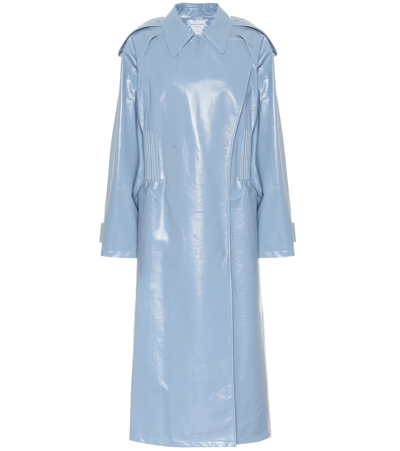 Bottega Veneta Fitted-waist Mid-length Trench Coat In Blue