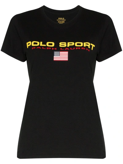 Polo Ralph Lauren Sport Logo T-shirt In Black