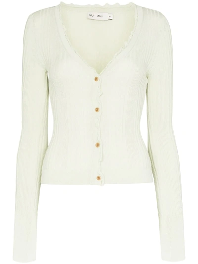 Xu Zhi Ribbed Button-down Cardigan In Green