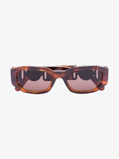 Versace Brown Havana Medusa Biggie Sunglasses In 521773 Havana Brown