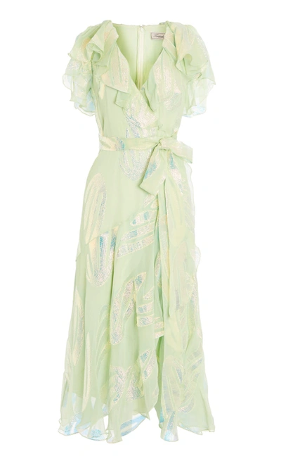 Temperley London Clarisse Ruffle Dress In Light Jade