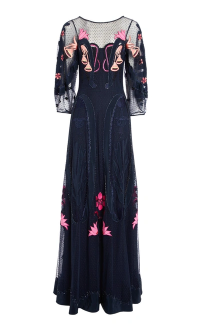 Temperley London Florette Long Dress In Midnight