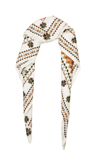 Temperley London Harmony Printed Scarf, White Mix, Onesize