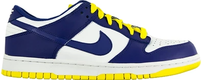 Pre-owned Nike Dunk Low White Wicked Purple Vibrant Yellow (women's) In White/wicked Purple-vibrant Yellow