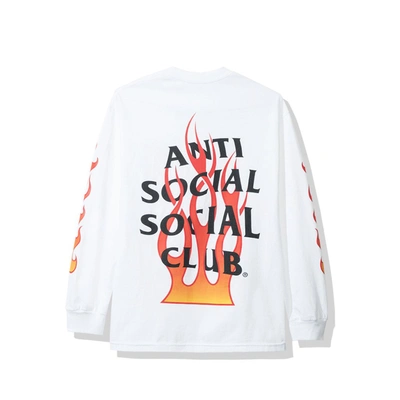 Pre-owned Anti Social Social Club Firebird Long Sleeve Tee (fw19) White
