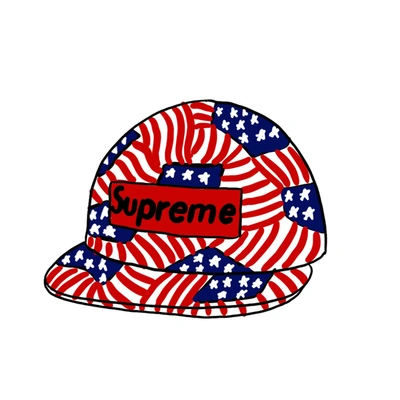 Pre-owned Supreme Washed Chino Twill Camp Cap (ss20) Flags