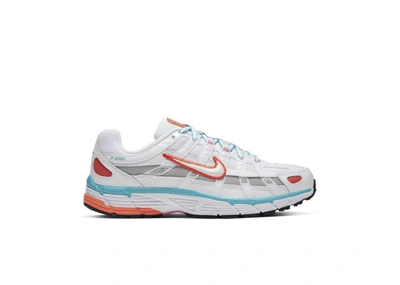 Pre-owned Nike P-6000 White (women's) In White/oracle Aqua/magic Flamingo