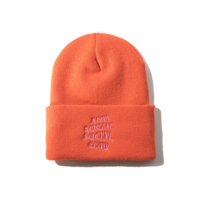 Pre-owned Anti Social Social Club  Mr. Bean Knit Cap (fw19) Orange