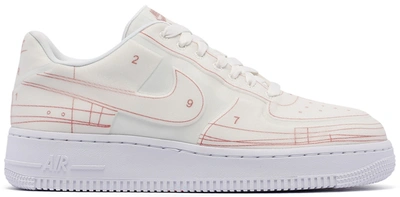 Pre-owned Nike Air Force 1 Low '07 Lx  Blueprint Summit White (women's) In Summit White/summit White-university Red