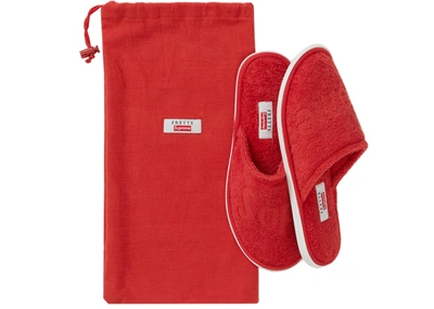 Pre-owned Supreme  Frette Slippers Red