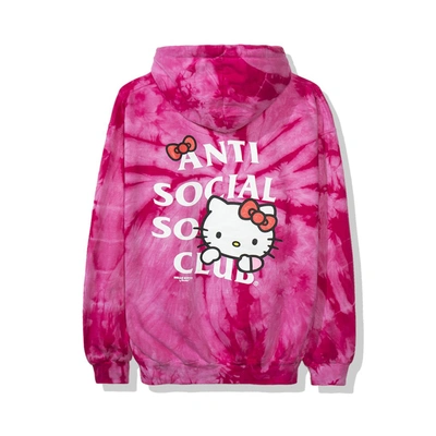 Pre-owned Anti Social Social Club X Hello Kitty Hoodie (fw19) Red Tie Dye