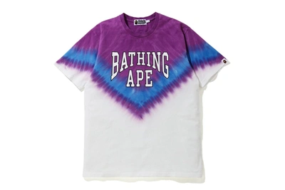 Pre-owned Bape  Curved Logo Tie Dye Tee Purple