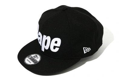 Pre-owned Bape  Logo New Era Snap Back Cap Black