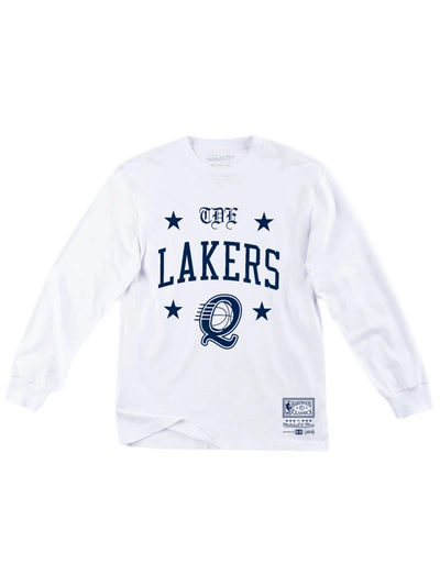 Pre-owned Mitchell & Ness  X Schoolboy Q X Los Angeles Lakers Long Sleeve T-shirt White