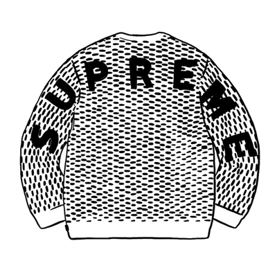 Pre-owned Supreme Back Logo Sweater Checkerboard | ModeSens