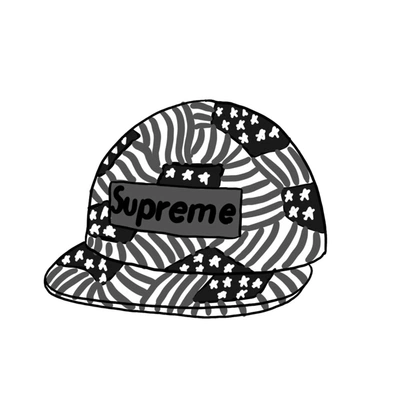 Pre-owned Supreme Washed Chino Twill Camp Cap (ss20) Black Flags
