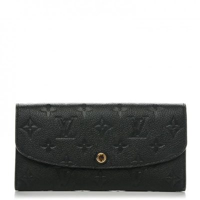 Louis Vuitton Black Monogram Empreinte Leather Emilie Wallet