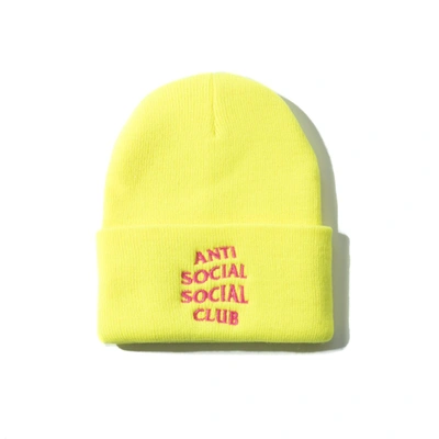 Pre-owned Anti Social Social Club  Mr. Bean Knit Cap (fw19) Yellow