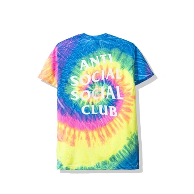 Pre-owned Anti Social Social Club Laguna Tee (fw19) Rainbow Tie Dye