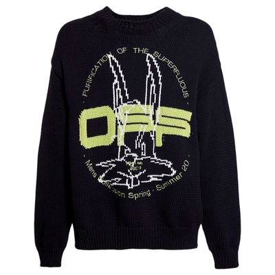 Pre-owned Off-white Harry The Bunny Knit Sweater Black/brilliant Green