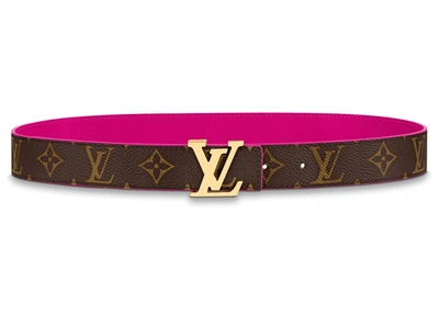 Pre-owned Louis Vuitton  Lv Escale Lv Initiales Reversible Belt 30mm Pink