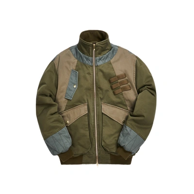 Pre-owned Kith  Colorblocked Sateen Bomber Olive