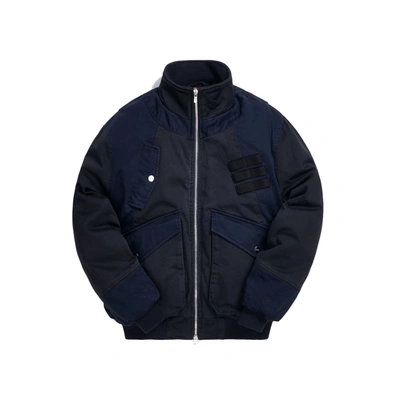 Pre-owned Kith  Colorblocked Sateen Bomber Navy