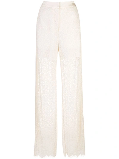 Jonathan Simkhai Ava Lace Straight Leg Trousers In White