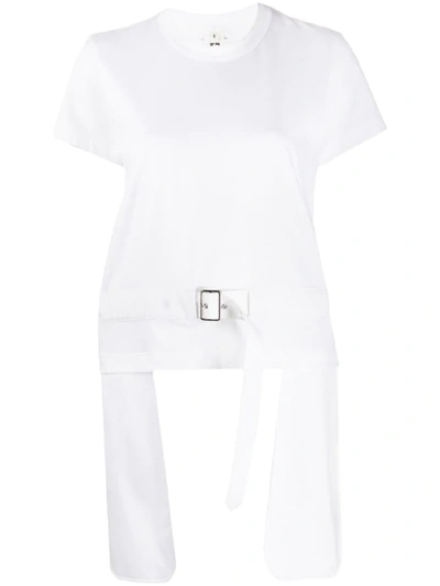 Comme Des Garçons Belted Shirt In White