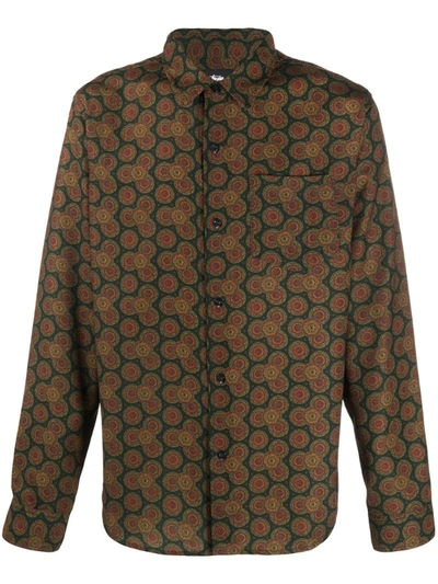 Stussy All-over Patterned Chest Pocket Shirt In Green