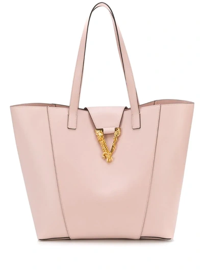 Versace Virtus Tote Bag In Pink