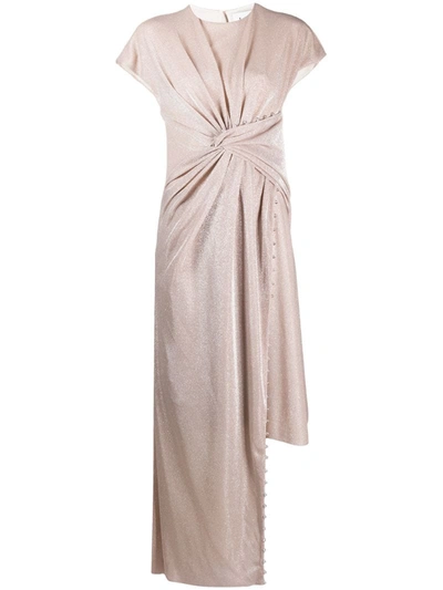 Lanvin Metallic Asymmetric Dress In Pink