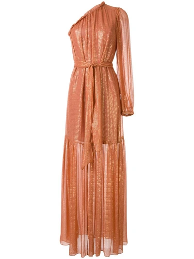 Ginger & Smart Bourgeois One-sleeve Dress In Gold