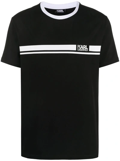 Karl Lagerfeld Chest Logo T-shirt In Black